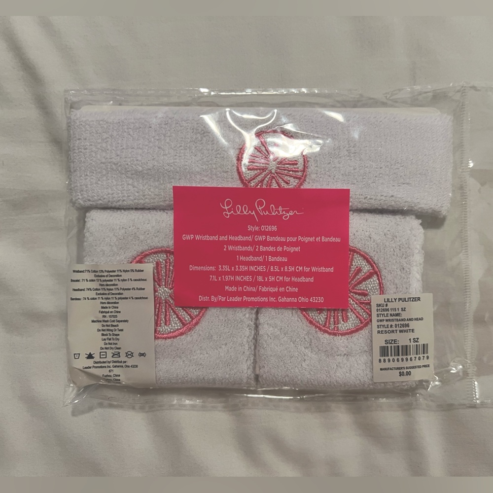 Lilly Pulitzer Tennis Wristbands and Headband